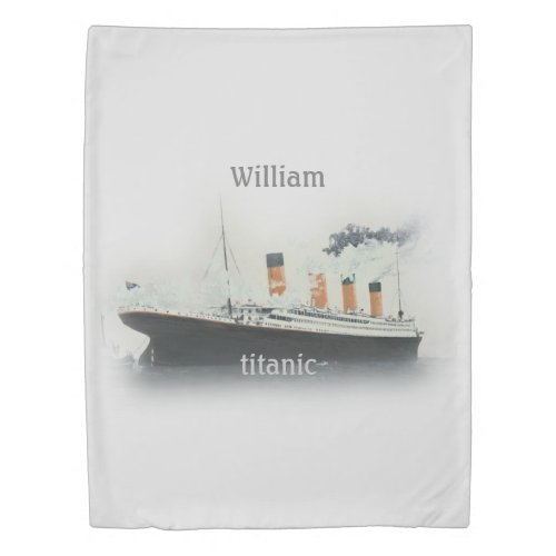 Titanic Vintage Iceberg Grey White Star Line Ship Duvet Cover