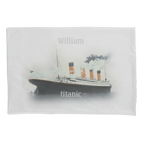 Titanic Vintage Iceberg Grey White Star Line Ship Pillow Case