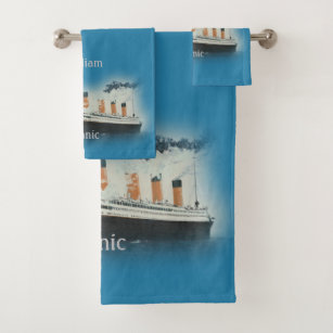 Titanic Vintage Maritime White Star Line Ship Bath Towel Set