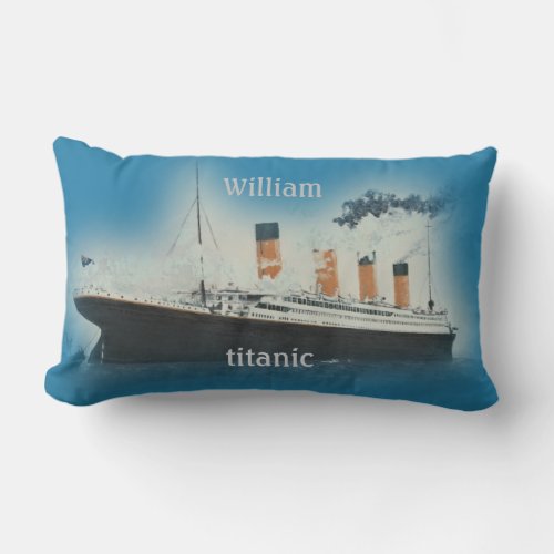 Titanic Vintage Maritime White Star Line Ship Lumbar Pillow