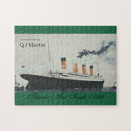 Titanic Vintage Name Ship Jigsaw Puzzle