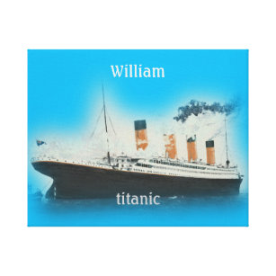 Titanic Vintage Ocean Blue White Star Line Ship Canvas Print