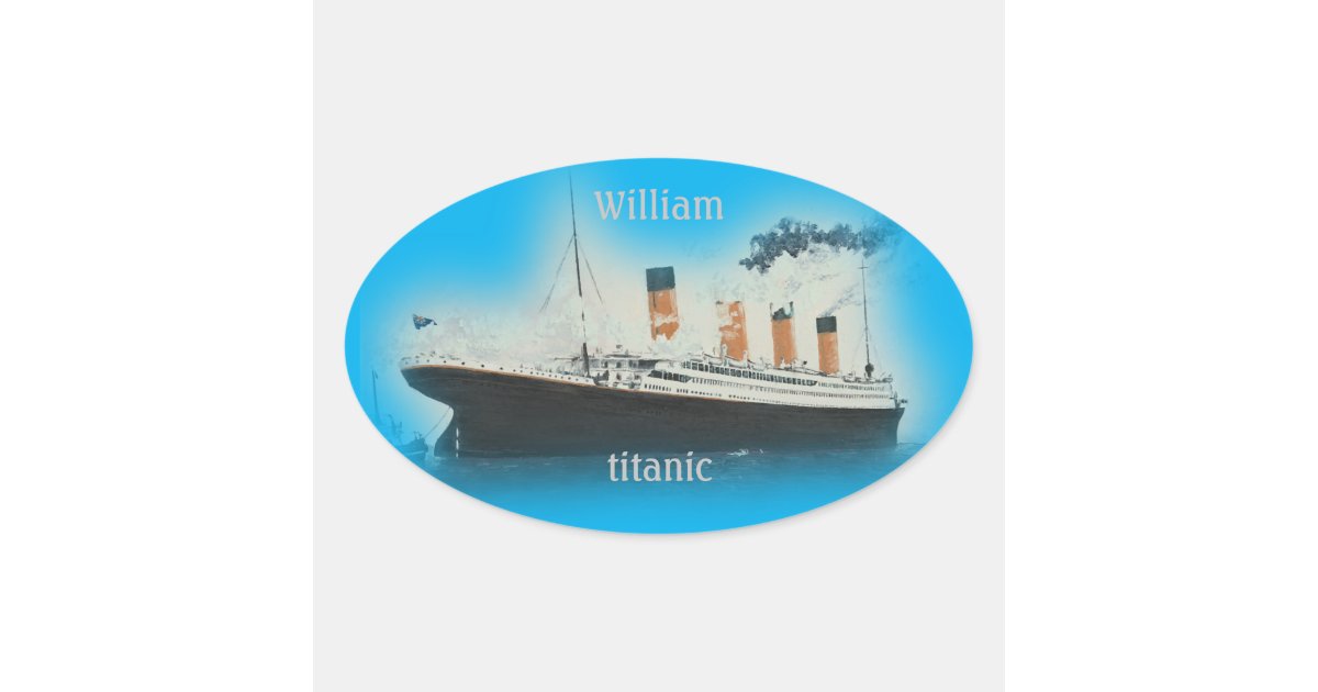 White Star Line (To customize) Oval Sticker, Zazzle