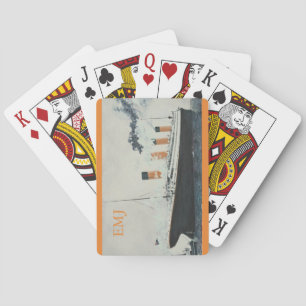 TITANIC Vintage Ocean Liner Ship Monogram Name RMS Poker Cards