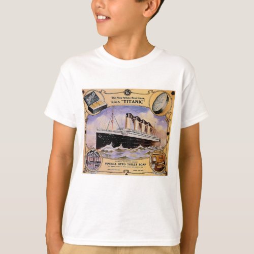 Titanic Vintage Soap Ad Kids T T_Shirt