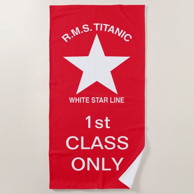 Titanic, White Star Line, 1st Class Passenger's Beach Towel (Front)
