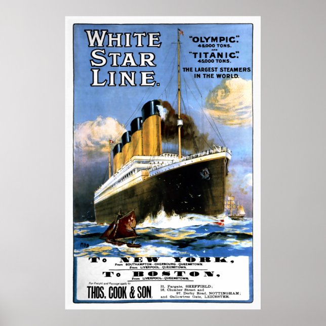 Titanic White Star Line Advertisement Poster (Front)