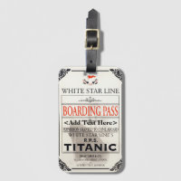 Titanic White Star Line Boarding Pass - Add Text