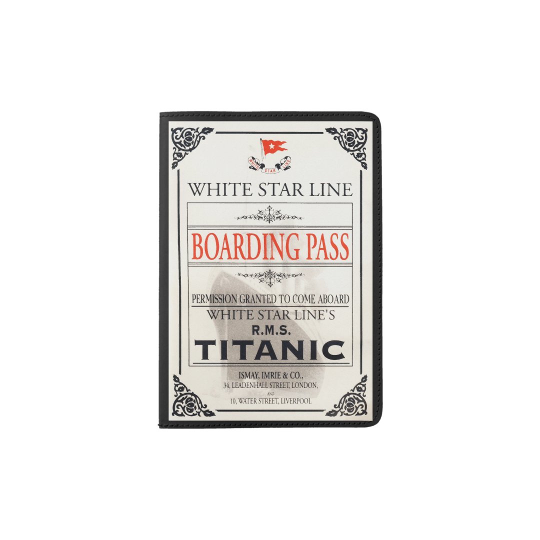 Titanic White Star Line Boarding Pass Passport Holder Zazzle