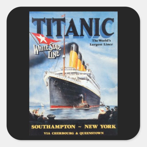 Titanic White Star Line Poster Square Sticker | Zazzle