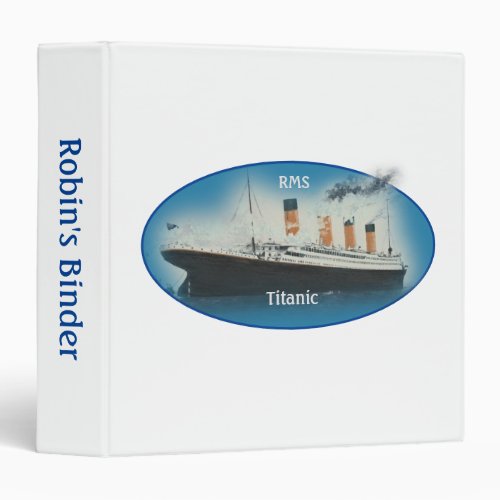 Titanic White Star Line Ship 3 Ring Binder