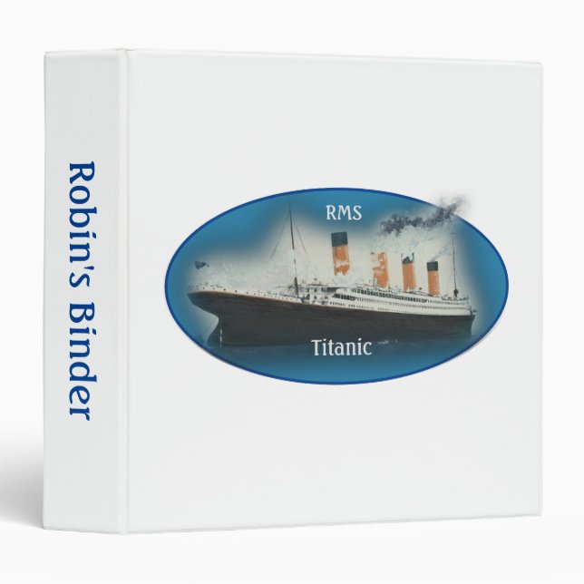 Titanic White Star Line Ship 3 Ring Binder (Front/Spine)
