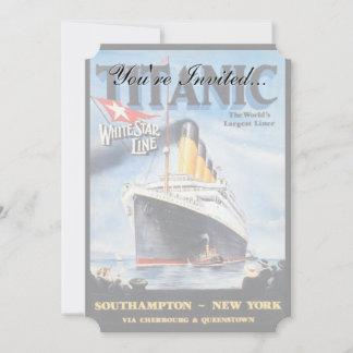 Titanic White Star Line - World's Largest Liner Invitation