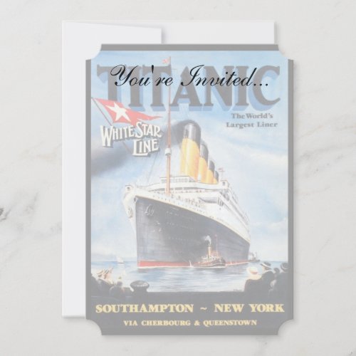 Titanic White Star Line Poster Personalized Announcements