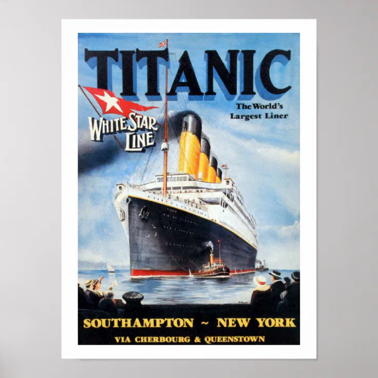 White Star Titanic Southampton Poster Reproduction 