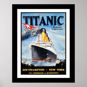Titanic White Star Line - World's Largest Liner Poster