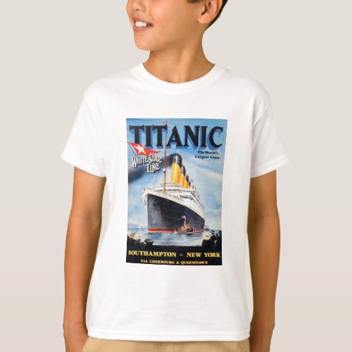 Titanic White Star Line _ Worlds Largest Liner T_Shirt