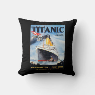 Titanic White Star Line - World's Largest Liner Throw Pillow