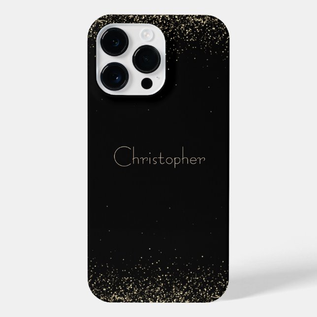Titanium Black Gold Stainless Steel Print iPhone Case (Back)