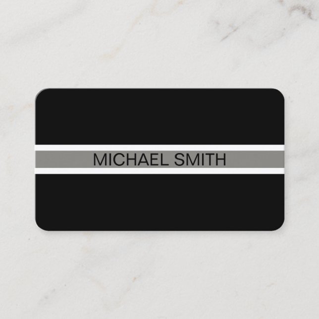 Titanium Black Professional Elegant Modern Business Card (Front)
