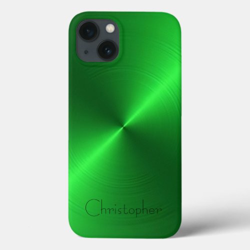 Titanium Bright green Stainless Steel Print iPhone 13 Case