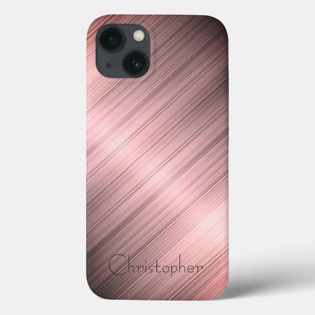 Titanium bronze Stainless Steel Print iphone 15 Case-Mate iPhone Case (Back)