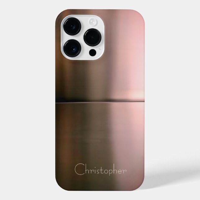 Titanium Bronze Stainless Steel Print iPhone Case (Back)