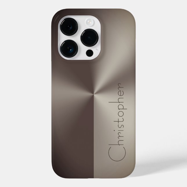 Titanium brown btainless bteel print Case-Mate iPhone case (Back)