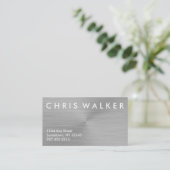 Titanium brushed metal texture business cards (Standing Front)