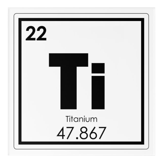 Titanium chemical element symbol chemistry formula acrylic print (Front)