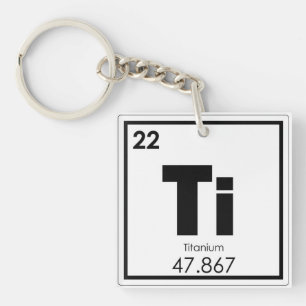 Titanium chemical element symbol chemistry formula keychain