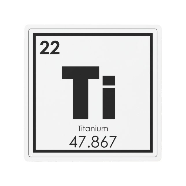 Titanium chemical element symbol chemistry formula metal print (Front)