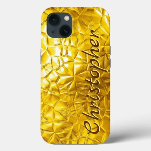 Titanium gold Stainless Steel Metallic iPhone 13 Case