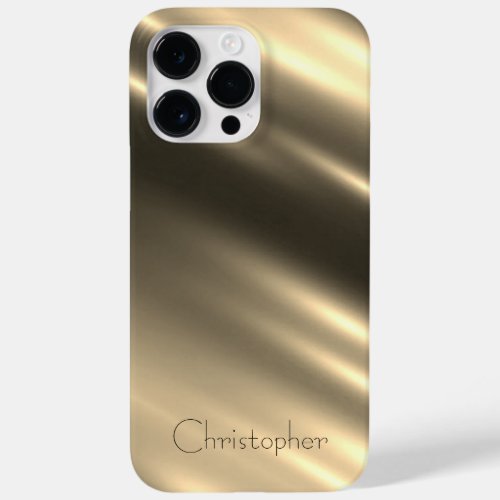 Titanium gold Stainless Steel Print Case_Mate iPhone 14 Pro Max Case