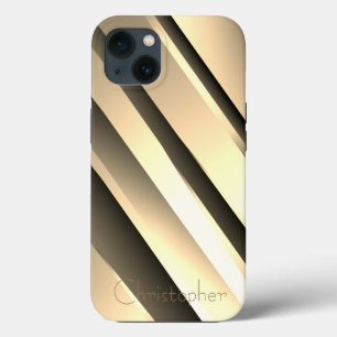 Titanium Gold Stainless Steel Print iPhone 13 Case