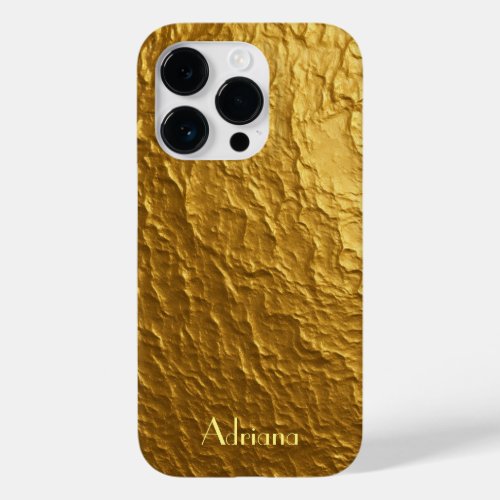 Titanium gold Stainless Steel Print Case_Mate iPhone 14 Pro Case