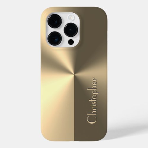 Titanium gold stainless steel print Case_Mate iPhone 14 pro case