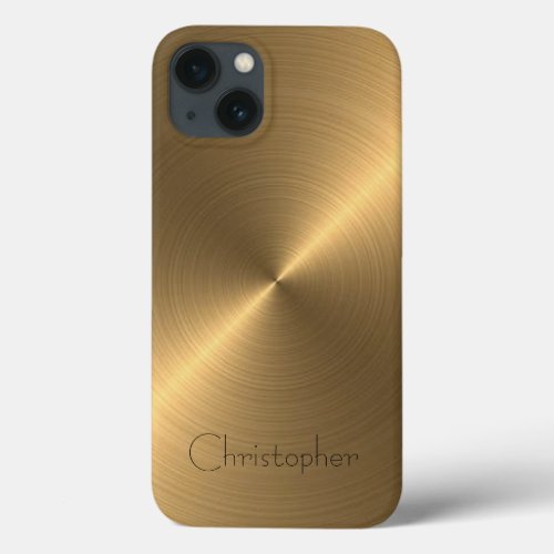 Titanium gold Stainless Steel Print iPhone 13 Case