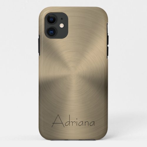 Titanium gold Stainless Steel Print iPhone 11 Case