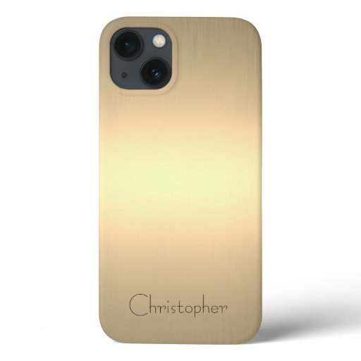 Titanium gold Stainless Steel Print iphone 15  iPhone 13 Case