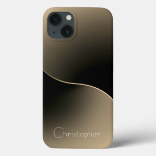 Titanium gold Stainless Steel Print iphone 15 13 Case