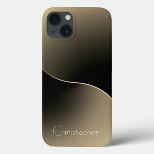 Titanium gold Stainless Steel Print iphone 15 iPhone 13 Case