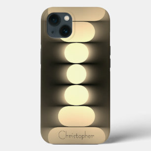 Titanium gold Stainless Steel Print iphone 15 iPhone 13 Case