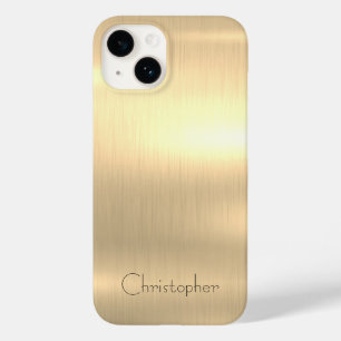 Titanium gold Stainless Steel Print iphone 15 Case-Mate iPhone 14 Case