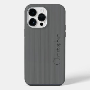 Titanium Gray Silver Stainless Steel Print iPhone 14 Pro Max Case