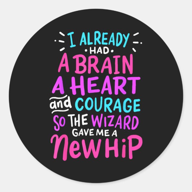 Titanium Hip Replacement Surgery Humor Funny New H Classic Round Sticker (Front)
