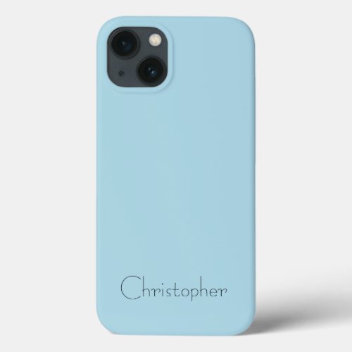 Titanium light blue Stainless Steel Print iPhone 13 Case