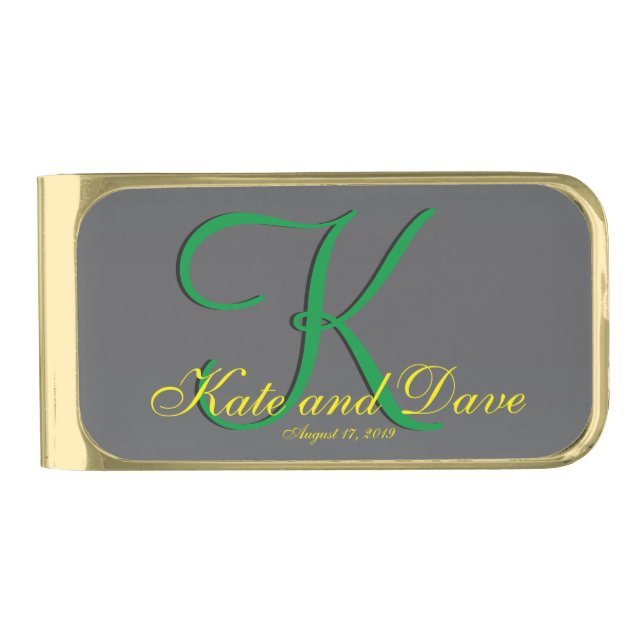 Titanium Monogram Fab Fun Cool Money Clip (Front)