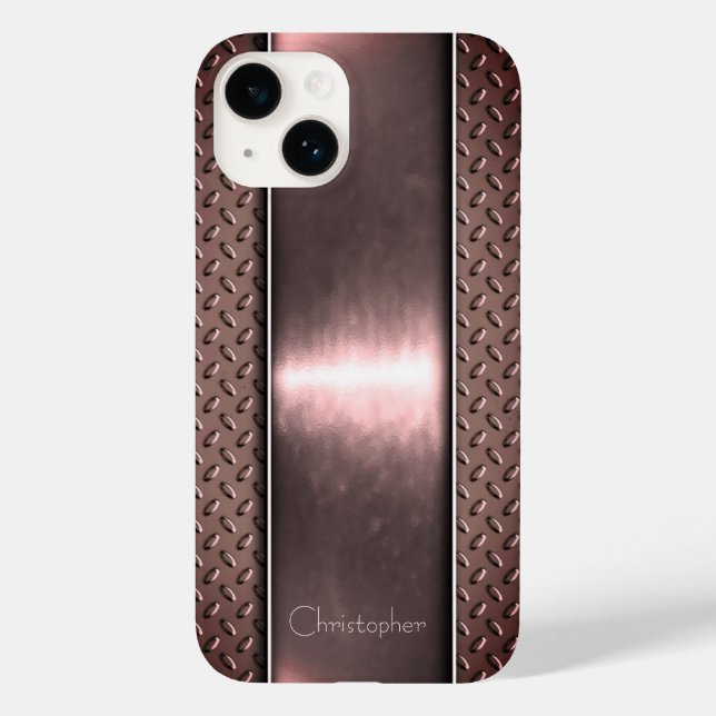 Titanium Polished bronze Radial Metallic iphone 15 Case-Mate iPhone Case (Back)