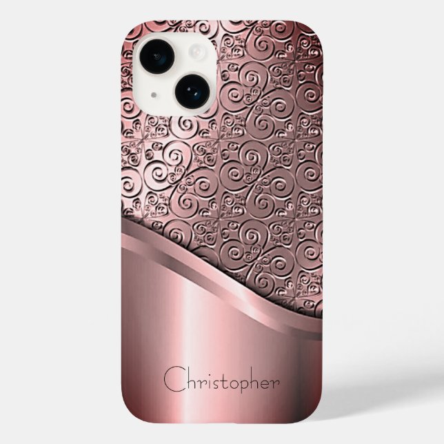 Titanium Polished bronze Radial Metallic iphone 15 Case-Mate iPhone Case (Back)